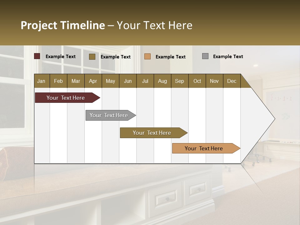 A Room With A Window, A Couch And A Table PowerPoint Template