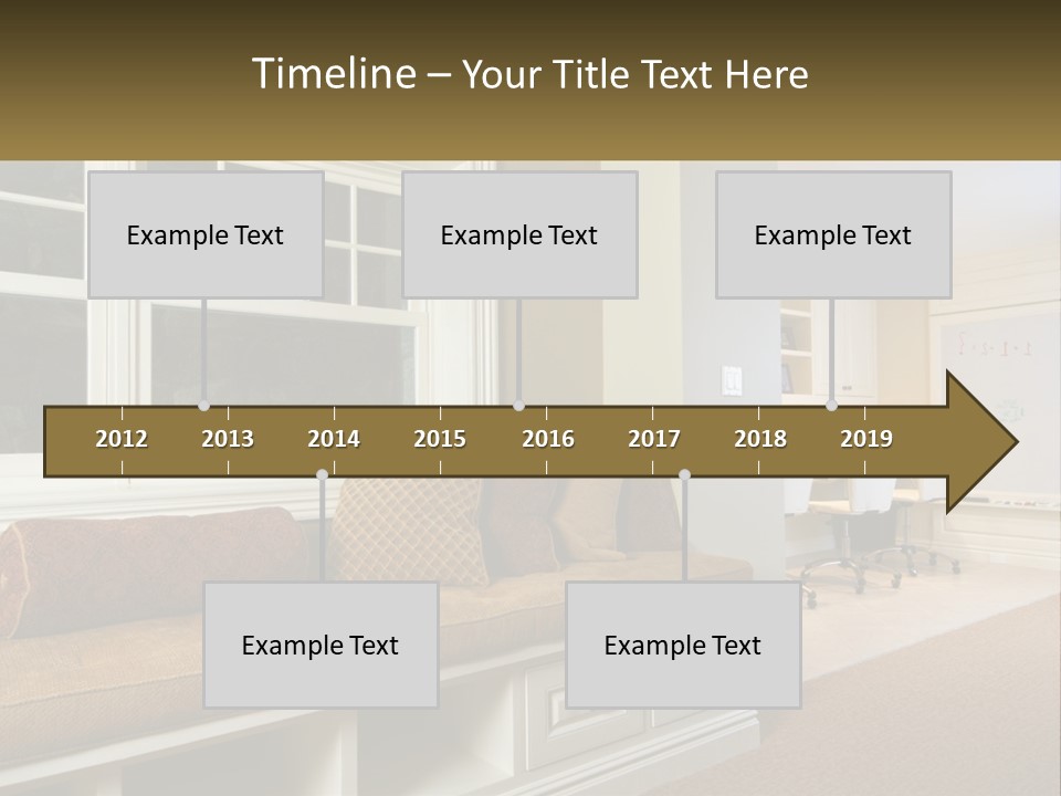 A Room With A Window, A Couch And A Table PowerPoint Template