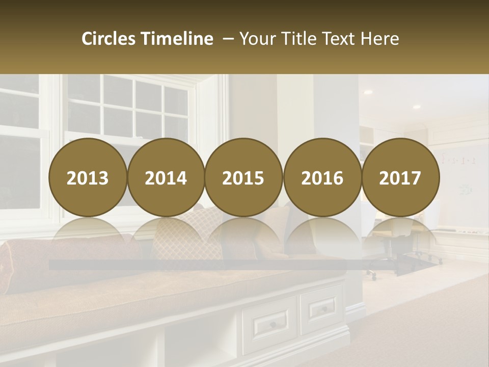 A Room With A Window, A Couch And A Table PowerPoint Template