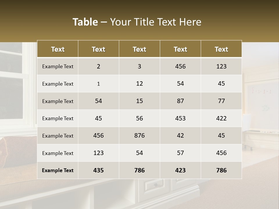 A Room With A Window, A Couch And A Table PowerPoint Template