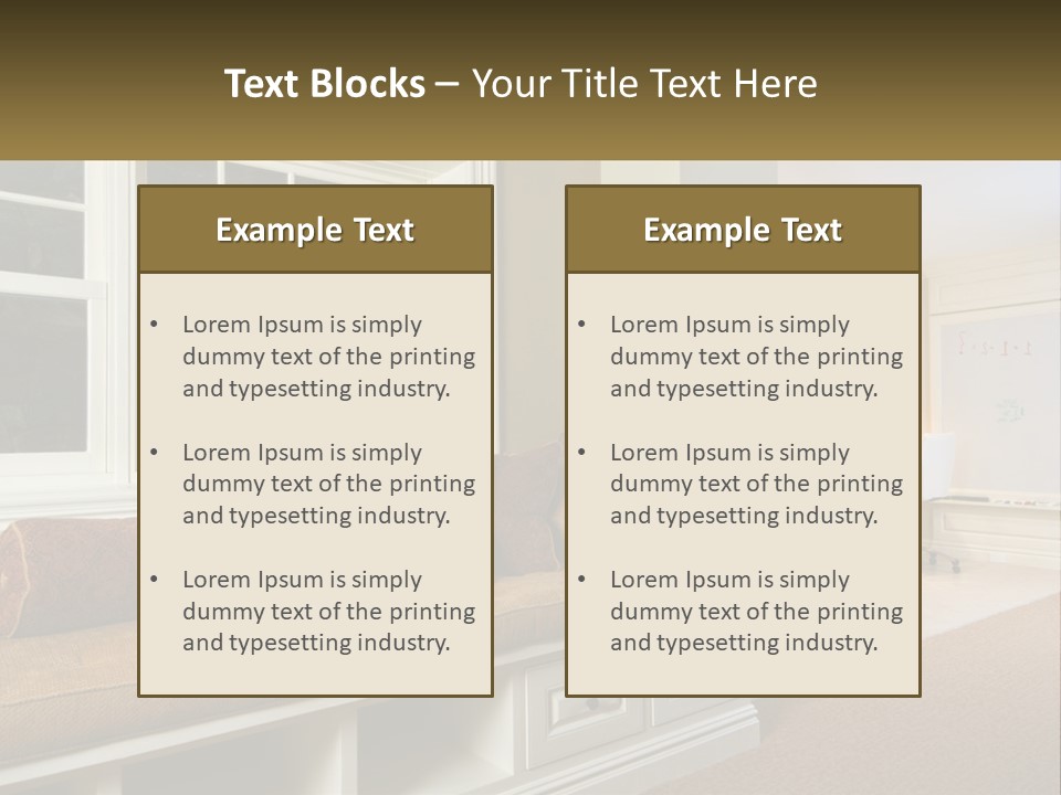 A Room With A Window, A Couch And A Table PowerPoint Template
