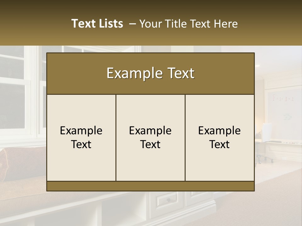 A Room With A Window, A Couch And A Table PowerPoint Template