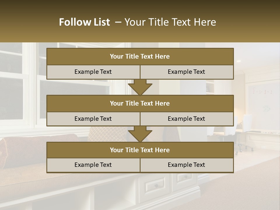 A Room With A Window, A Couch And A Table PowerPoint Template