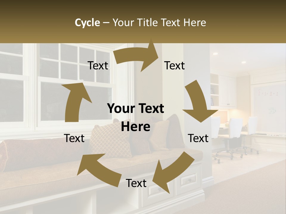 A Room With A Window, A Couch And A Table PowerPoint Template