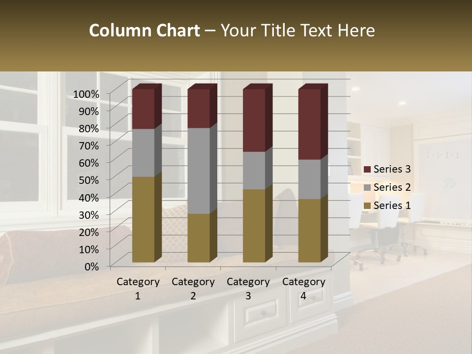 A Room With A Window, A Couch And A Table PowerPoint Template