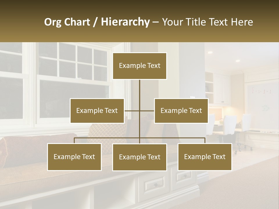 A Room With A Window, A Couch And A Table PowerPoint Template