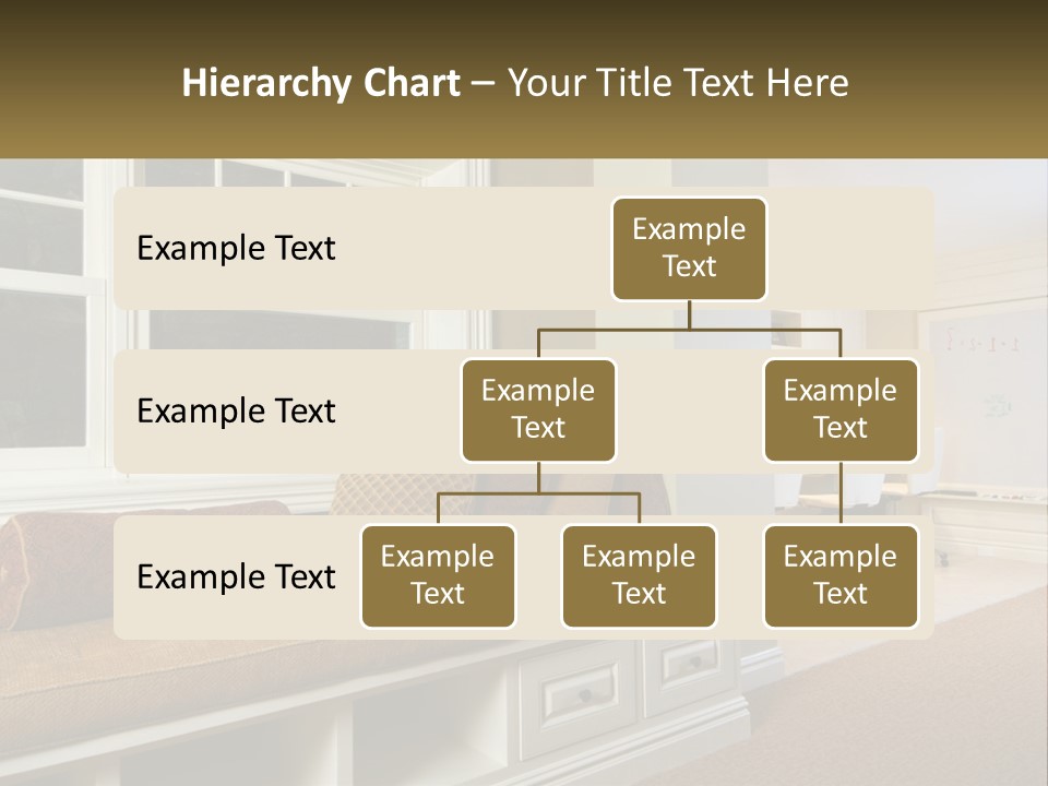 A Room With A Window, A Couch And A Table PowerPoint Template