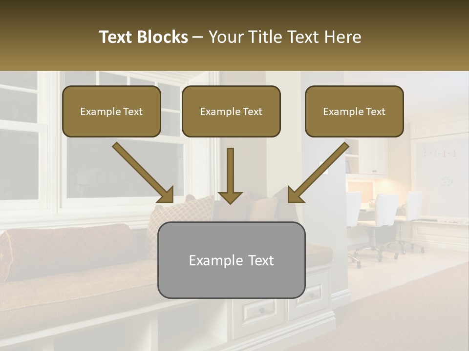 A Room With A Window, A Couch And A Table PowerPoint Template