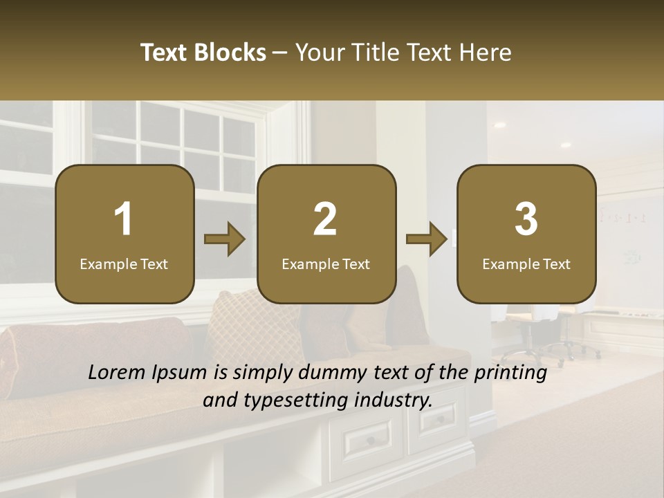 A Room With A Window, A Couch And A Table PowerPoint Template