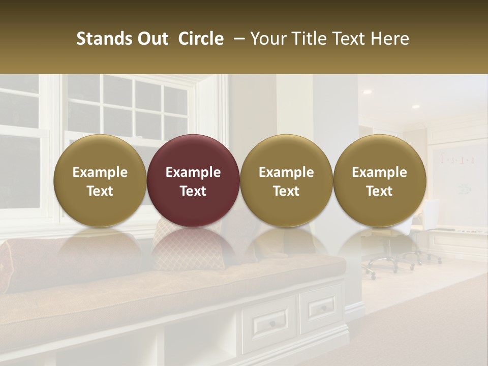 A Room With A Window, A Couch And A Table PowerPoint Template