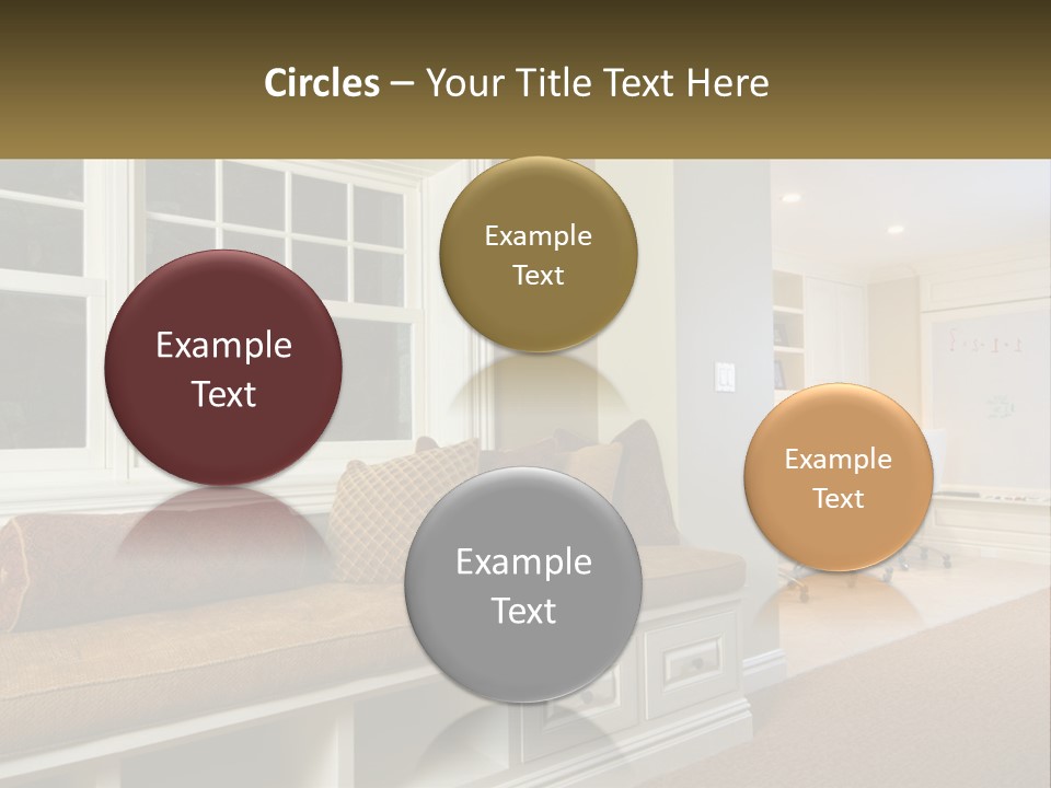 A Room With A Window, A Couch And A Table PowerPoint Template