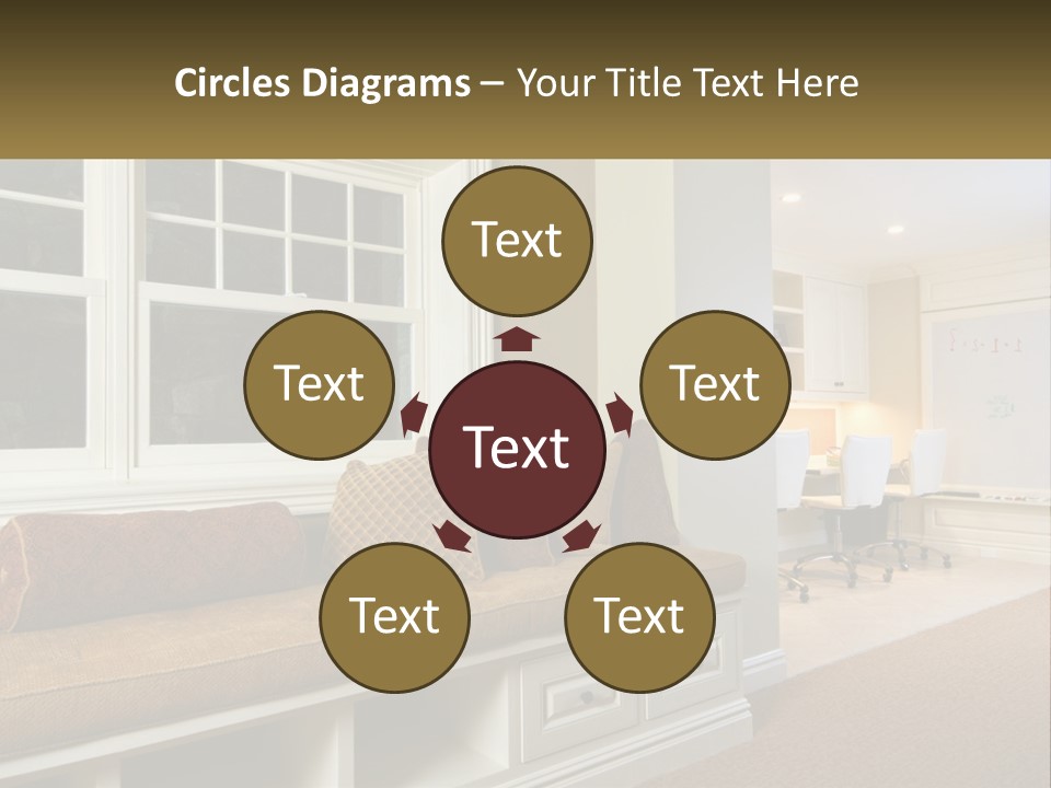 A Room With A Window, A Couch And A Table PowerPoint Template