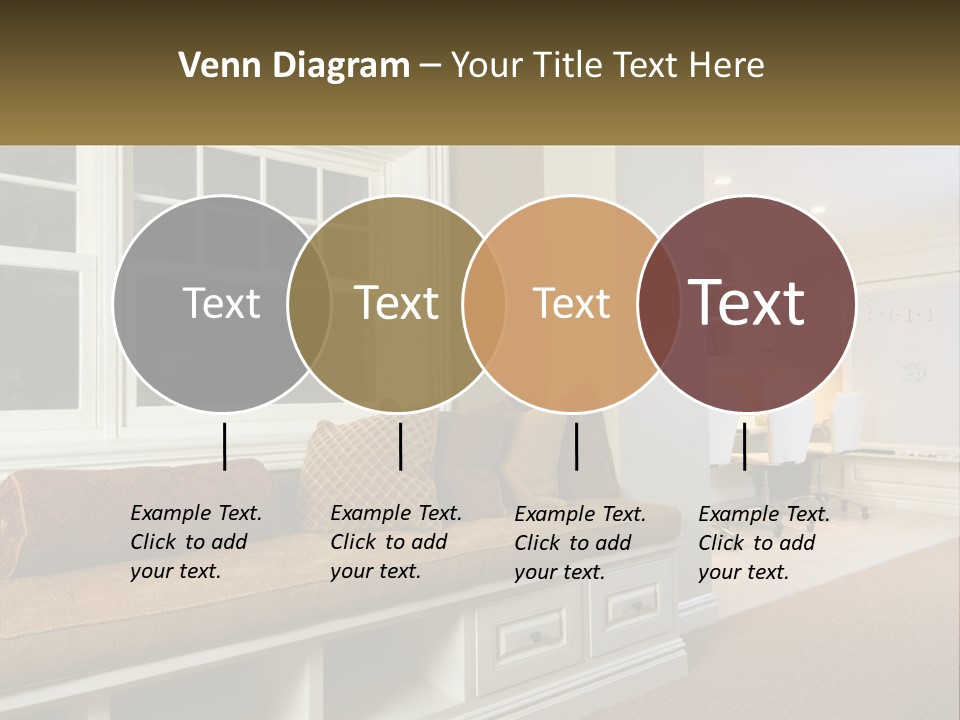 A Room With A Window, A Couch And A Table PowerPoint Template