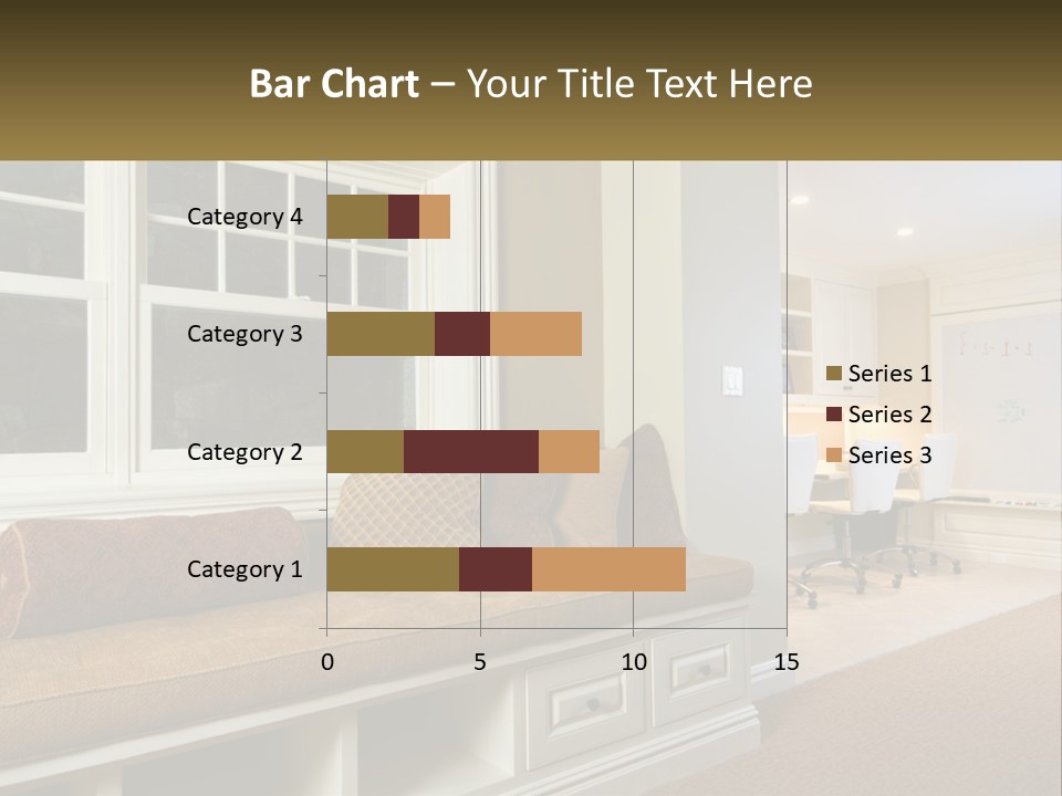 A Room With A Window, A Couch And A Table PowerPoint Template