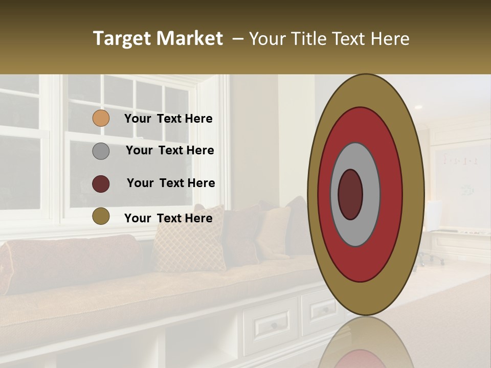 A Room With A Window, A Couch And A Table PowerPoint Template