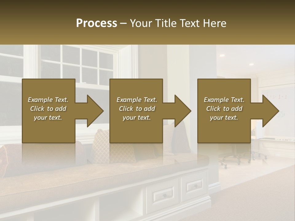 A Room With A Window, A Couch And A Table PowerPoint Template