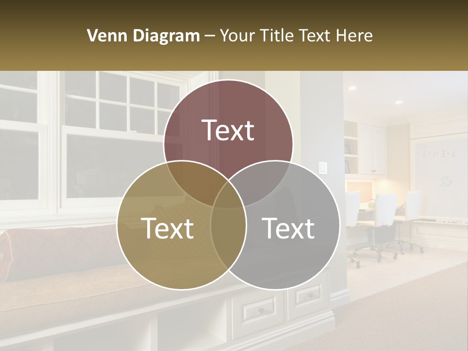 A Room With A Window, A Couch And A Table PowerPoint Template