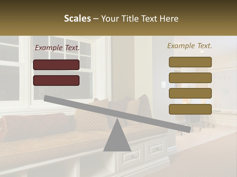 A Room With A Window, A Couch And A Table PowerPoint Template