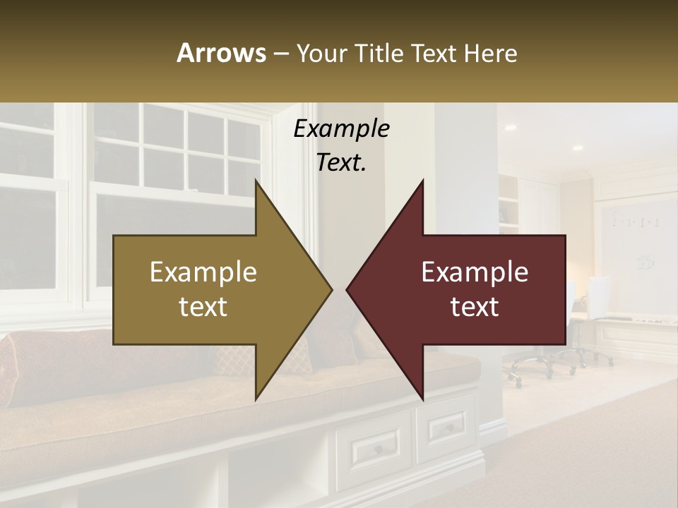 A Room With A Window, A Couch And A Table PowerPoint Template