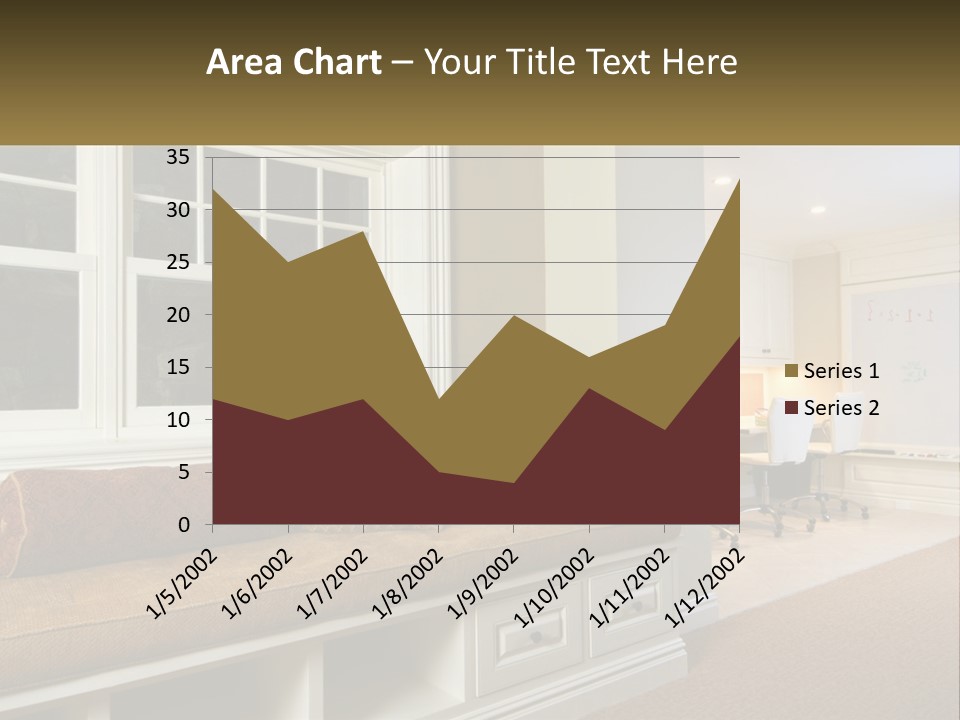 A Room With A Window, A Couch And A Table PowerPoint Template
