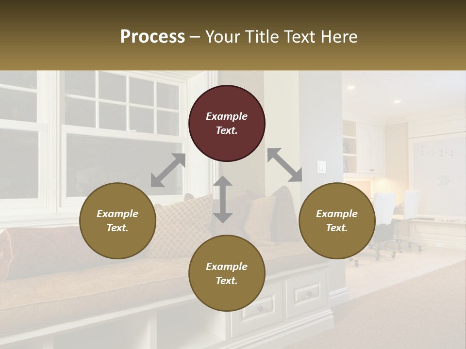 A Room With A Window, A Couch And A Table PowerPoint Template
