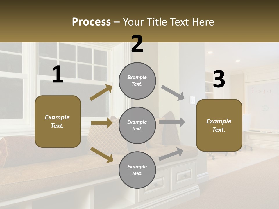A Room With A Window, A Couch And A Table PowerPoint Template