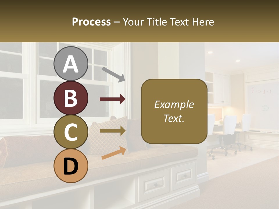 A Room With A Window, A Couch And A Table PowerPoint Template