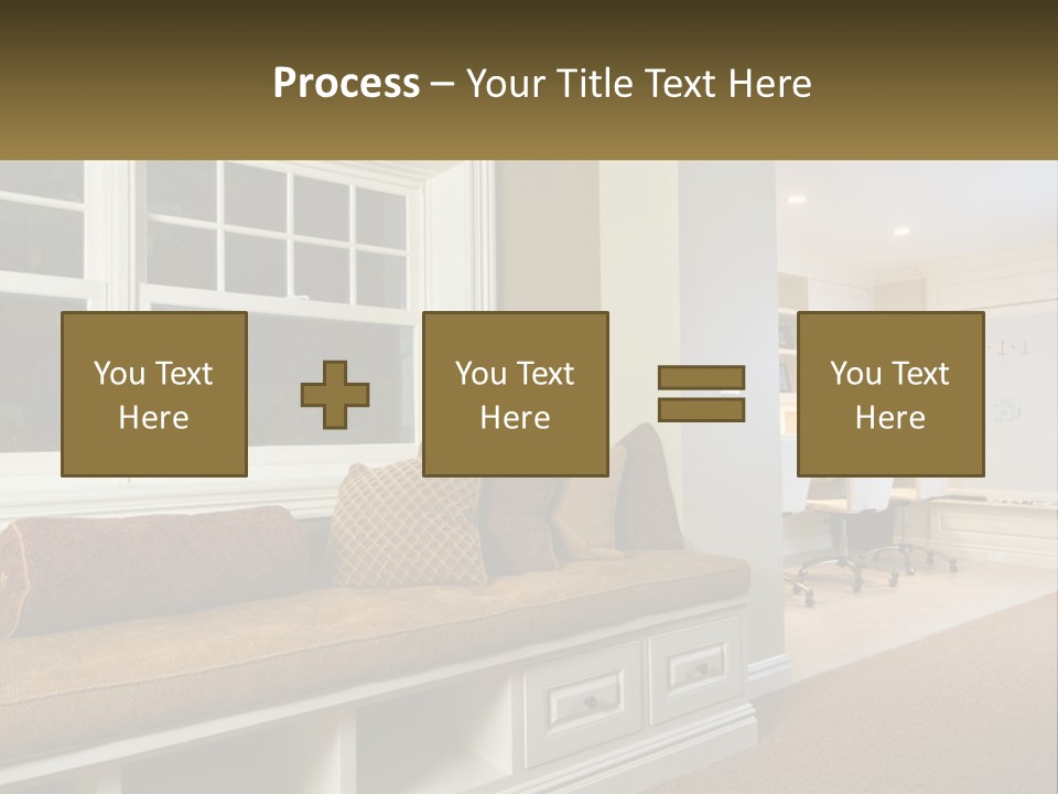 A Room With A Window, A Couch And A Table PowerPoint Template