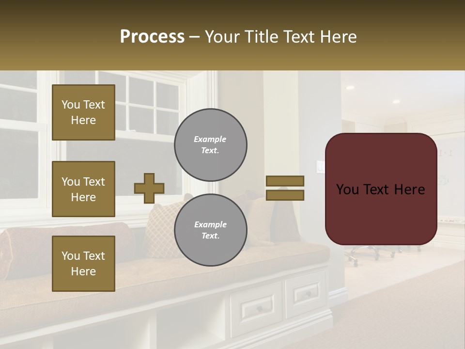 A Room With A Window, A Couch And A Table PowerPoint Template