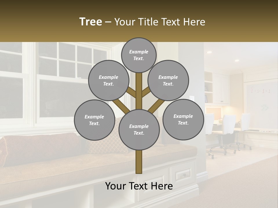 A Room With A Window, A Couch And A Table PowerPoint Template