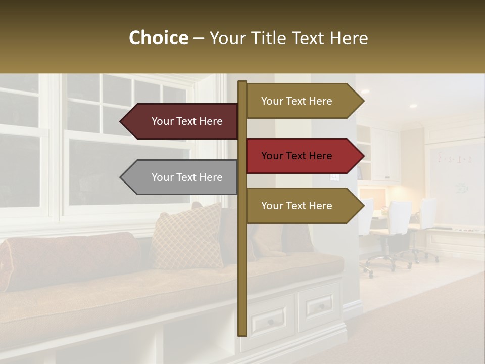 A Room With A Window, A Couch And A Table PowerPoint Template