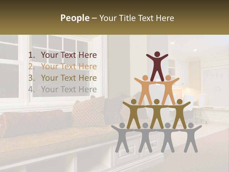 A Room With A Window, A Couch And A Table PowerPoint Template