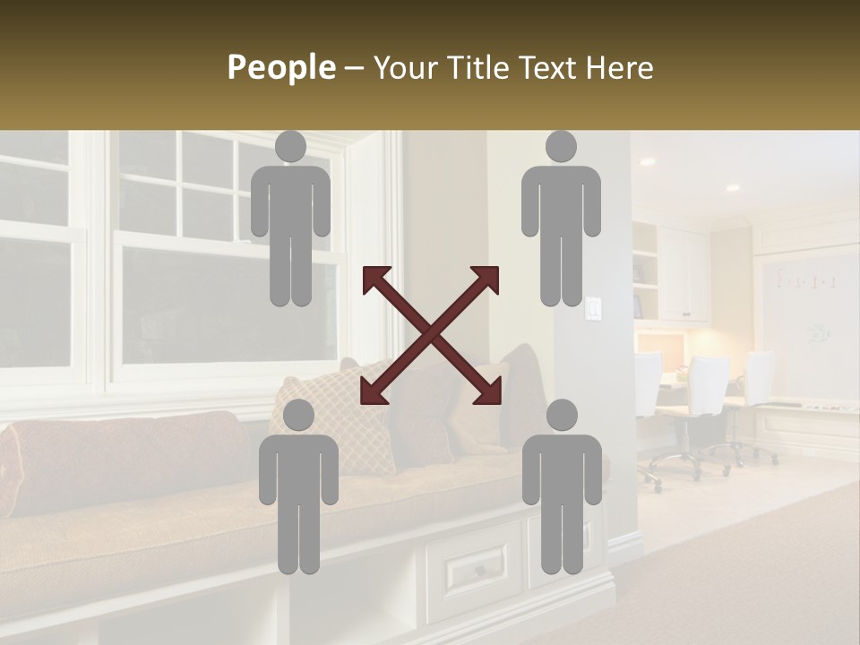 A Room With A Window, A Couch And A Table PowerPoint Template