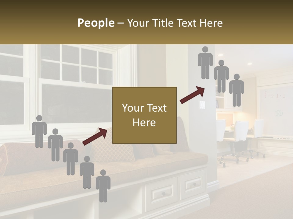A Room With A Window, A Couch And A Table PowerPoint Template