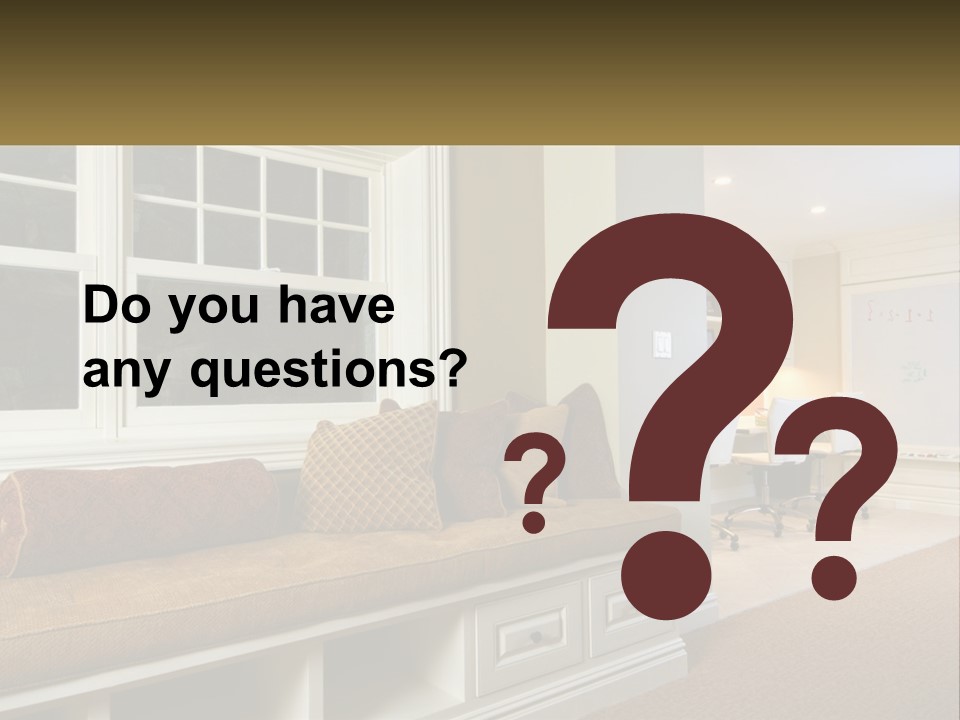 A Room With A Window, A Couch And A Table PowerPoint Template