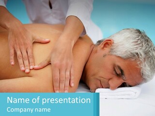 A Man Getting A Back Massage From A Woman PowerPoint Template