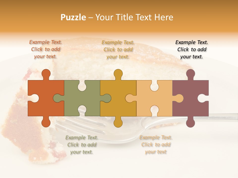 A Piece Of Cake On A Plate With A Fork PowerPoint Template