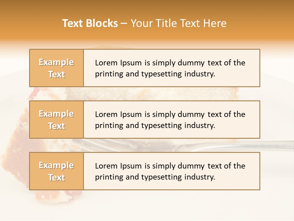 A Piece Of Cake On A Plate With A Fork PowerPoint Template