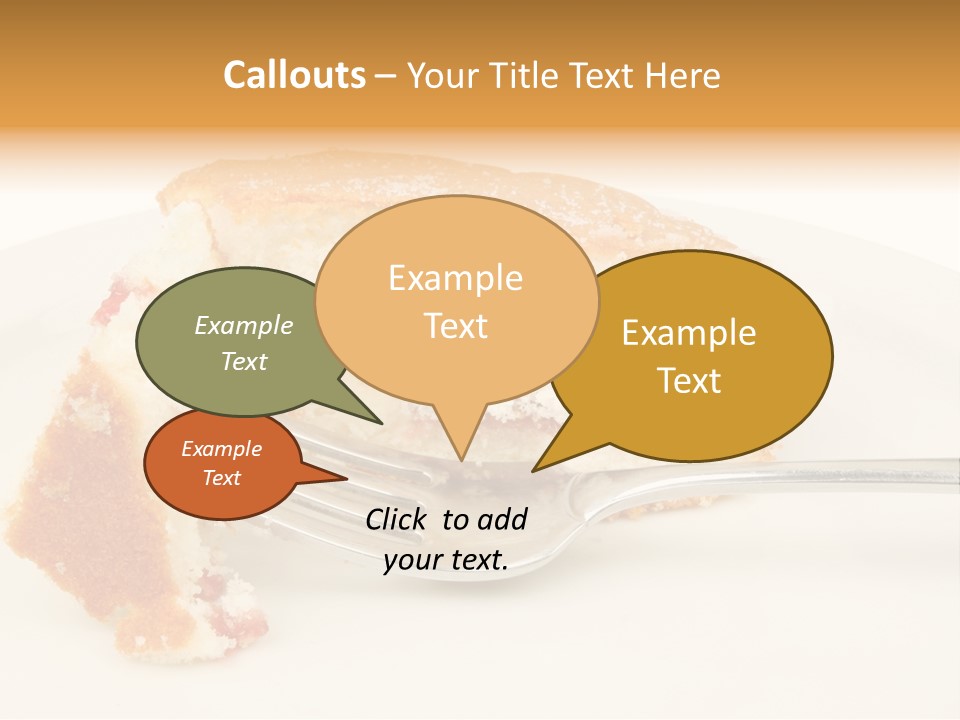 A Piece Of Cake On A Plate With A Fork PowerPoint Template