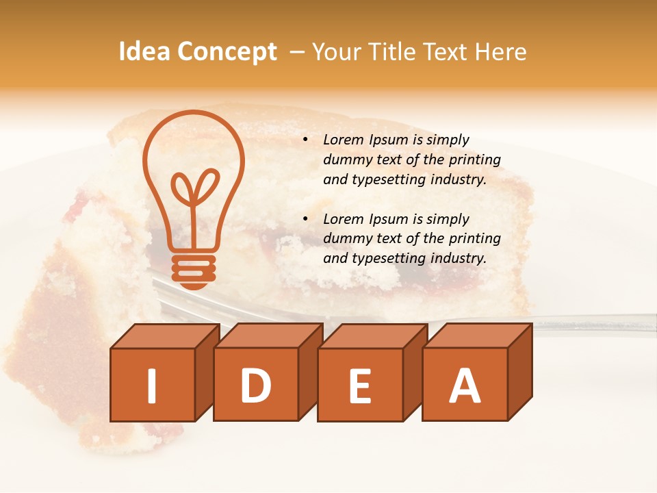 A Piece Of Cake On A Plate With A Fork PowerPoint Template