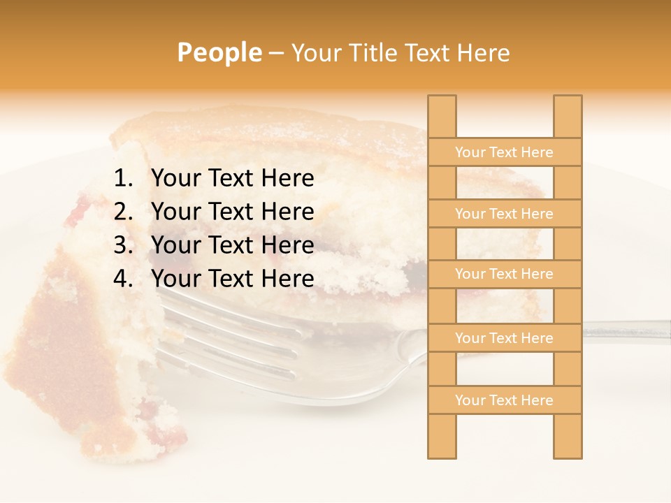 A Piece Of Cake On A Plate With A Fork PowerPoint Template