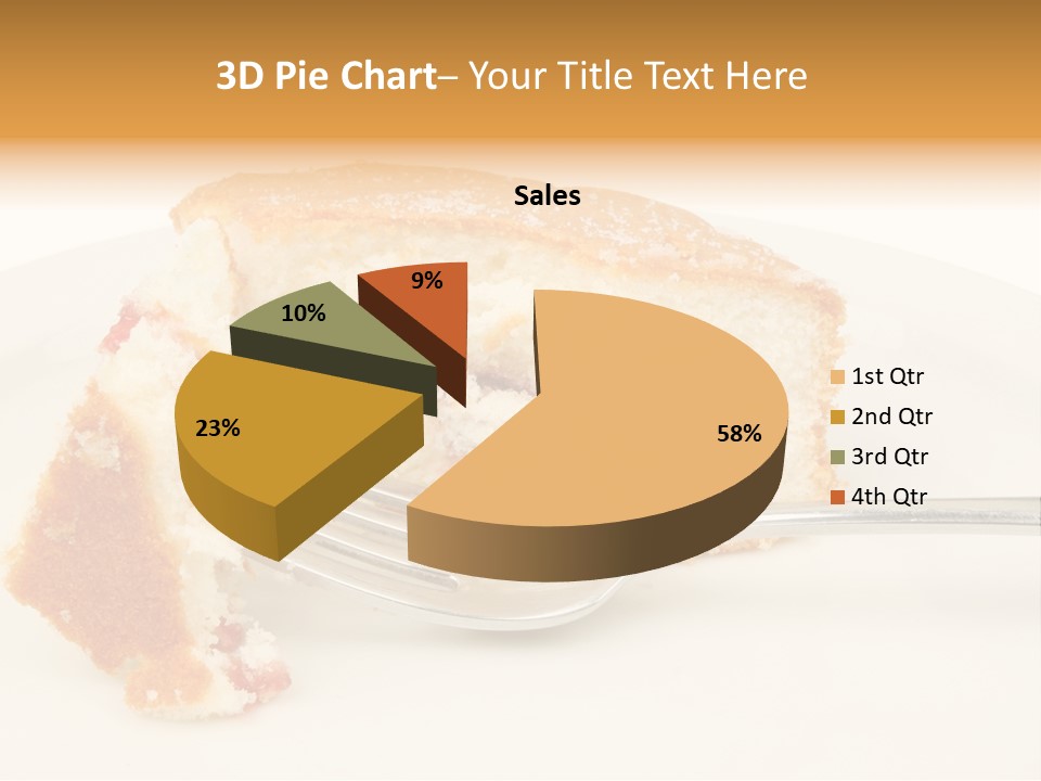 A Piece Of Cake On A Plate With A Fork PowerPoint Template