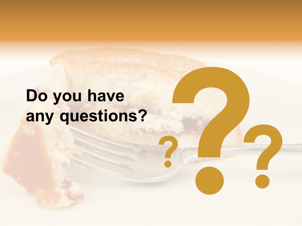 A Piece Of Cake On A Plate With A Fork PowerPoint Template