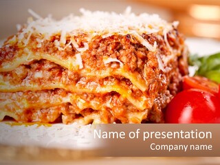 A Plate Of Lasagna Powerpoint Template PowerPoint Template