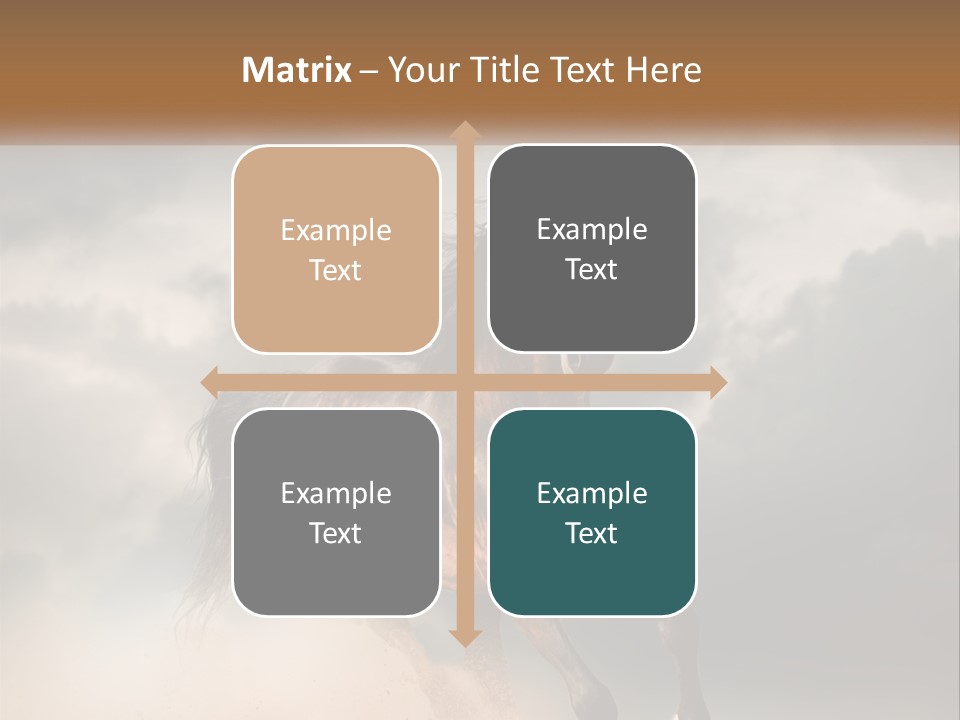 A Brown Horse Running Through A Cloudy Sky PowerPoint Template