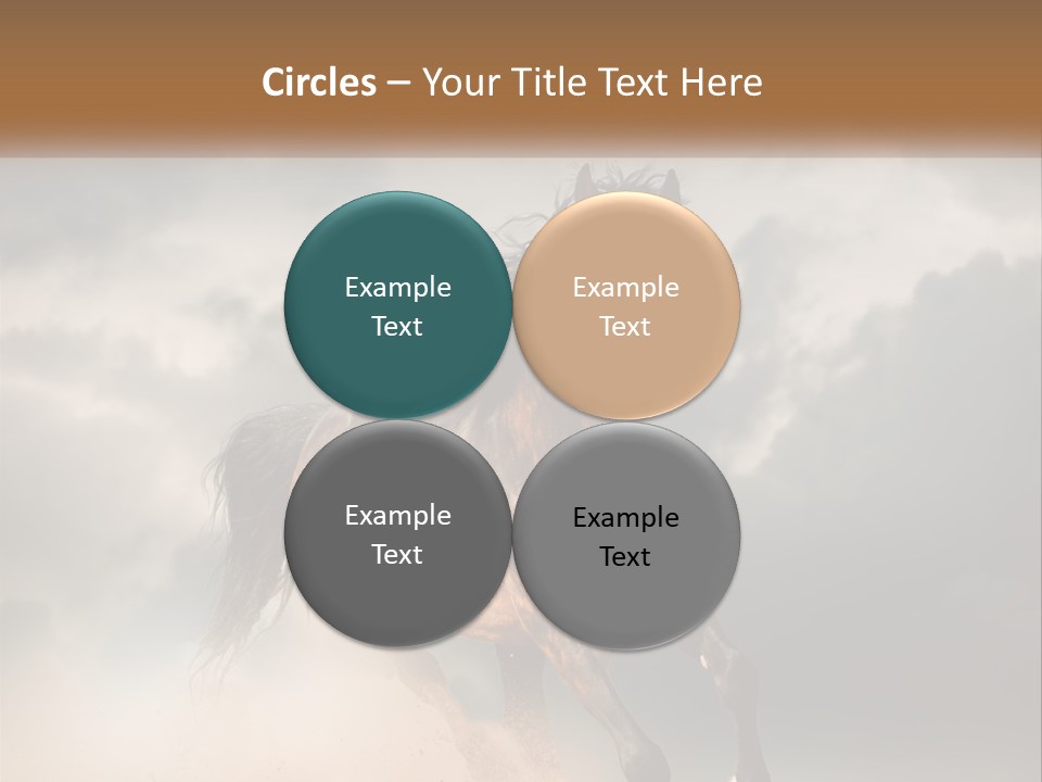 A Brown Horse Running Through A Cloudy Sky PowerPoint Template