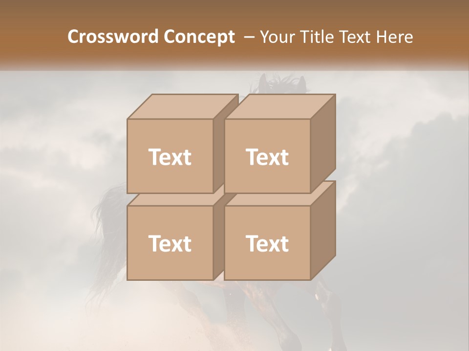 A Brown Horse Running Through A Cloudy Sky PowerPoint Template