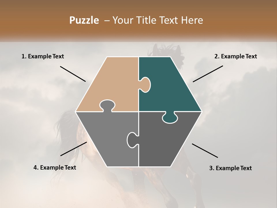 A Brown Horse Running Through A Cloudy Sky PowerPoint Template