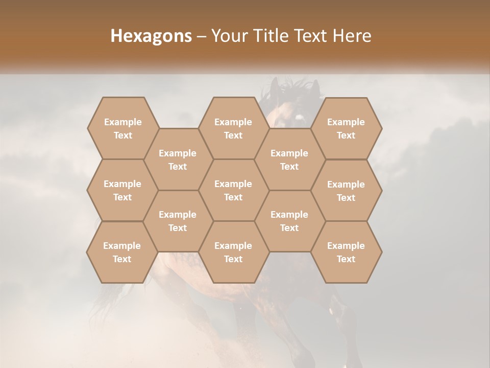 A Brown Horse Running Through A Cloudy Sky PowerPoint Template