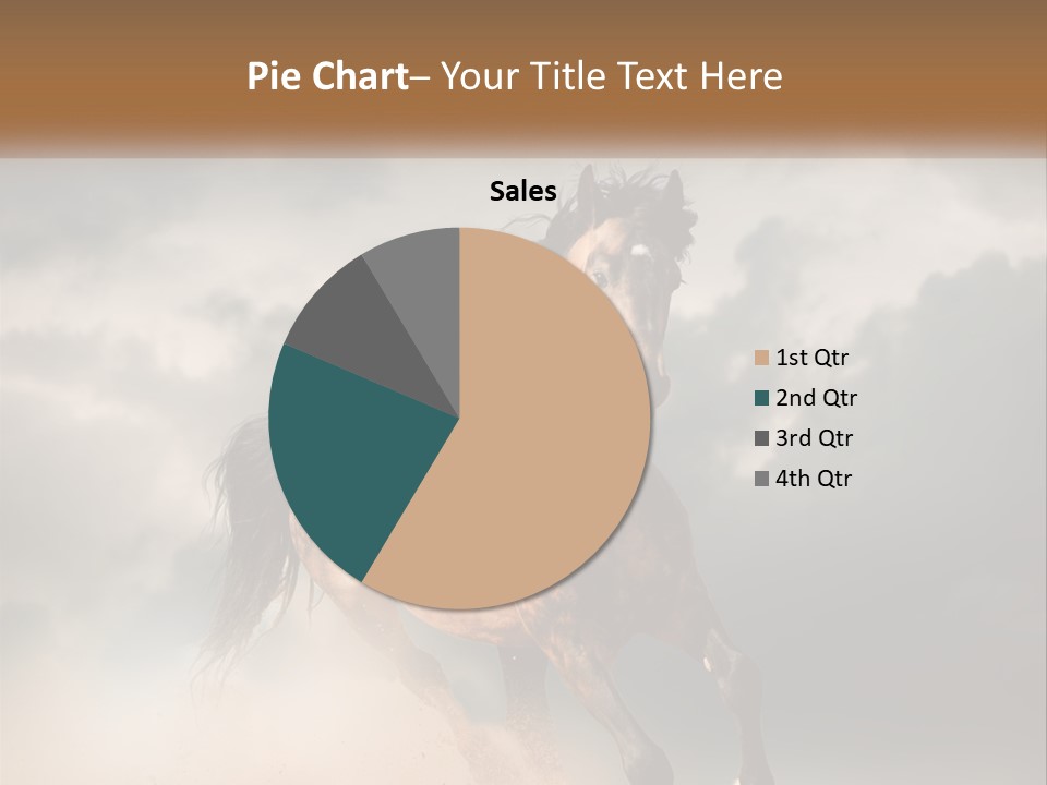 A Brown Horse Running Through A Cloudy Sky PowerPoint Template